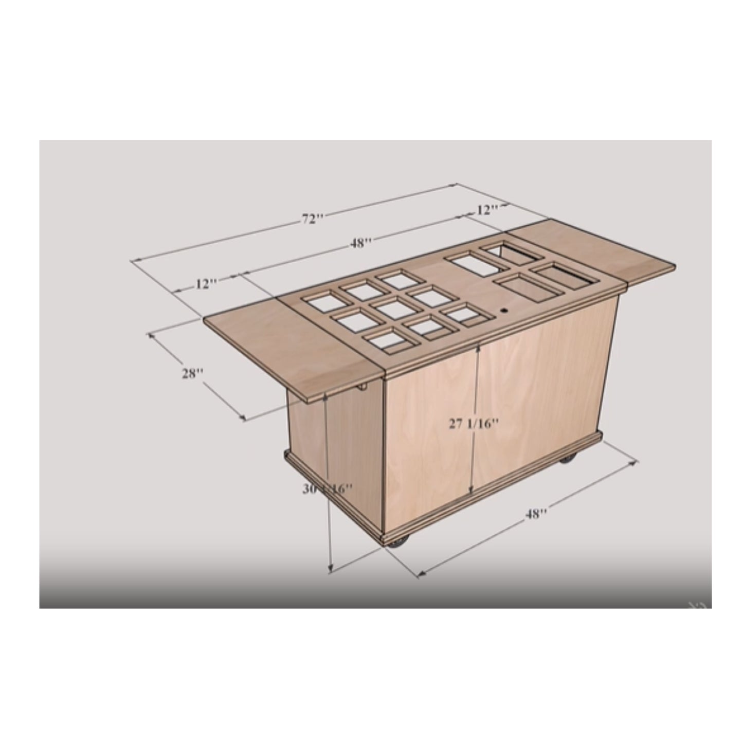 Collapsible Charcuterie Food Cart #0107
