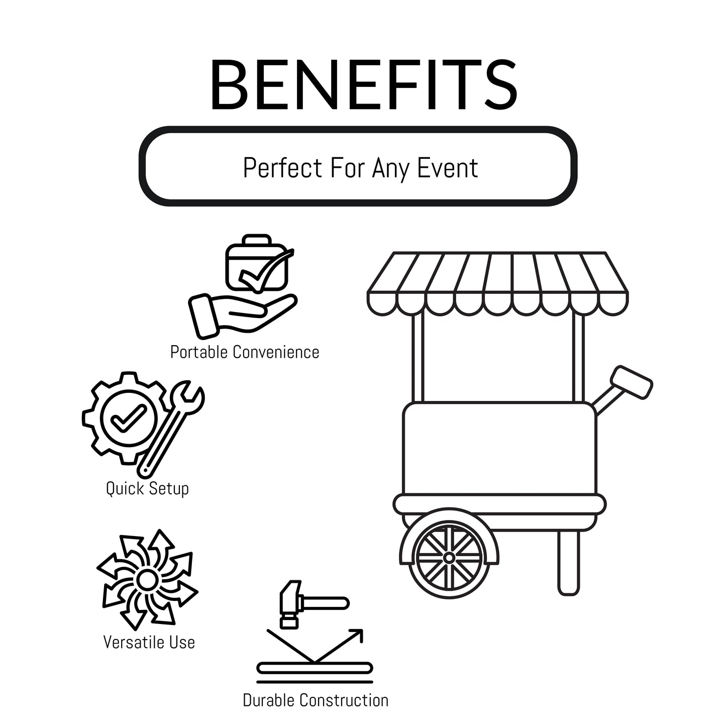 Collapsible Charcuterie Food Cart #0107